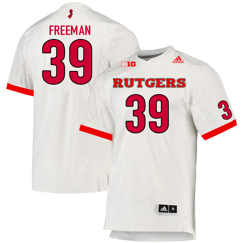 Men #39 Nyjon Freeman Rutgers Scarlet Knights College Football Jerseys Sale-White - Click Image to Close